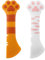 Gosknor 2 Pcs Dog Cat Food Spoon, Cute Paw Spoon for Wet Food Silicone Can Opener Multifunctional Pet Spatula Scoop Mixing Spoons for Cat Dog Supplies (White & Orange)