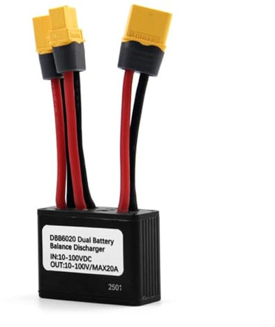 FUANA Ebike Double Battery Discharge Converter Switcher Module 20A Balanced Discharge 10-100V XT60H Interface Aluminum Black