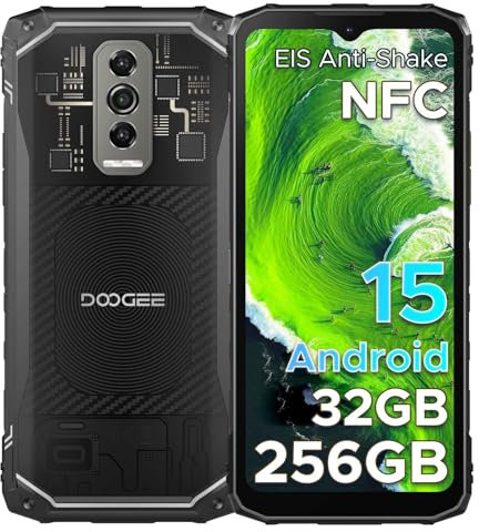 DOOGEE Blade10 Ultra Telefono Movil Irrompible Libre, 32GB+256GB/2TB Movil Resistente Android 15, 6.56 Cámara 50MP+8MP Móvil Rugerizado Dual 4G, Octa Core Smartphone/NFC/ 5150mAh/Face ID/Huella 2025