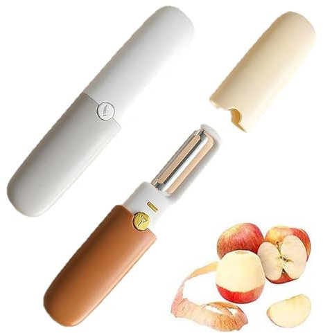 Fruit Peeler,2 Pcs 2-in-1 Cutter Fruit Knife Small Portable Paring Knife & Peeler with Cover for Travel Camping