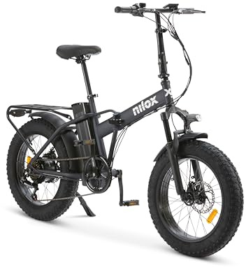 Nilox X8 Pro E-Bike, faltbares Elektrofahrrad, bis zu 70 km Reichweite, max. 25 km/h, 36 V 250 W Motor, herausnehmbarer Akku, 20 Räder, Shimano 6-Gang-Schaltung, Scheibenbremsen, Blau