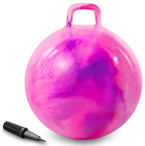 AMFUN Pallone da Salto, Planet Palla da salto, Spazio Tramoggia con Pompa, per bambini dai 3 agli 8 anni, diametro 45 cm, Rosa Viola