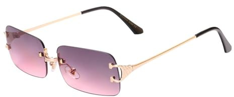 MYSXSWHL Frameless sunglasses UV400 Fashion metal glasses for men and women Outdoor sun visor,C9 Purple,Sunglasses