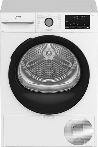 Beko BMGT491SBI_IT 9 kg, Clase C, motor inversor, pantalla digital, función de vapor SteamCure™, color blanco, ojo de buey negro
