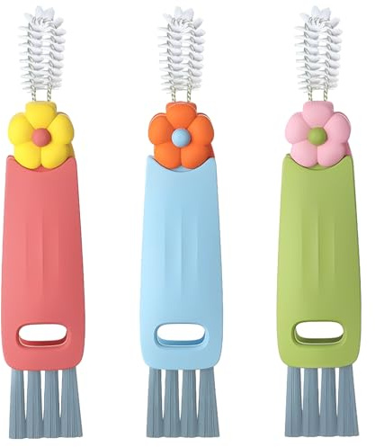 3 Pcs 4 In 1 Water Bottle Cleaner, Bottle Cleaning Brush for Bottle Gap Tight Spaces Cup Portable for Home Kitchen Cleaning Tools