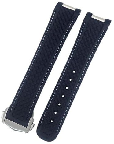 20mm 21mm Fluorkautschuk für Omega-Uhr AT150 Aqua 150 Soft Strap Faltschließe