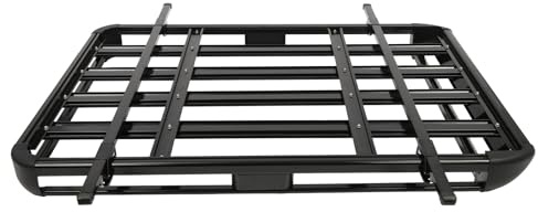Universal Dachkorb, 160cm Aluminium Schwarz Auto Dachträger für SUV - Hochbelastbar bis 150kg, Einstellbare Breite 100-135cm, Ideal für Reisen, Outdoor-Abenteuer und Gepäcktransport