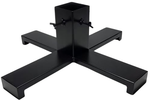 ProfiPVC Metallständer 50x50cm Bodenständer für Weihnachtsbaum 80x80mm | stabil Standfuß auch für Sonnenschirm, Bodenständer für Fahnenmast und Werbedisplays, mit 4 Fixierschrauben