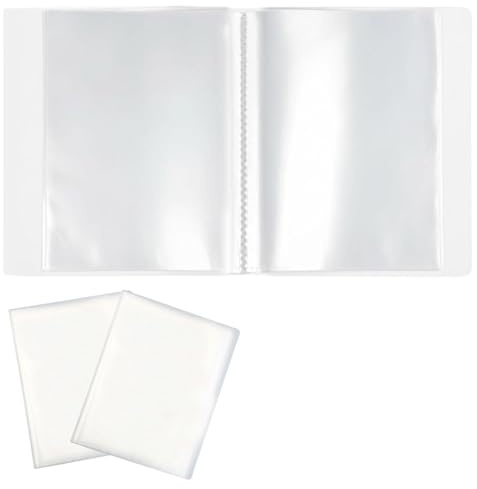 Xetpc 2 Stück 40 Seiten A6 Aufkleber Foto-Aufbewahrungsalbum Klein Transparente Fotoalbum Aufbewahrung von Fotos Aufkleber oder Postkarten