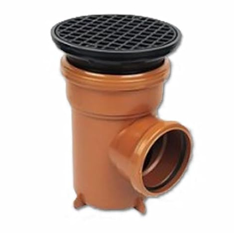 Flo Plast Underground Bottle Gully 110mm Diameter with Circular Grid - Odour Prevention Drainage System D510
