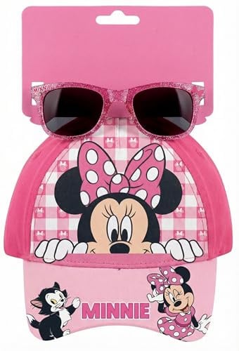 Clondo Set Cappello con Visiera e Occhiali da Sole per Bambini (3-8 Anni) | Kit Estivo Personaggi Ufficiali | Berretto 100% Cotone e Occhiali Protezione UV | Idea Regalo