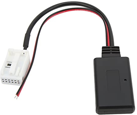 RiToEasysports Cable de Entrada Auxiliar Bluetooth, Adaptador Auxiliar de Módulo Bluetooth ABS con Adaptador de Música 5.0 de 12 Pines, Entrada de Audio Plug and Play para Automóviles RCD300 RCD310