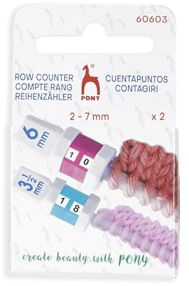 Pony Reihenzähler Zweierpack für Stärke 2.00 mm-7.50 mm, Kunststoff, Mehrfarbig, 4.5 x 4.2 x 34 cm