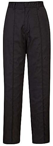Portwest Pantalones Elásticos De Mujer, Tamaño: XL, Color: Negro, LW97BKRXL