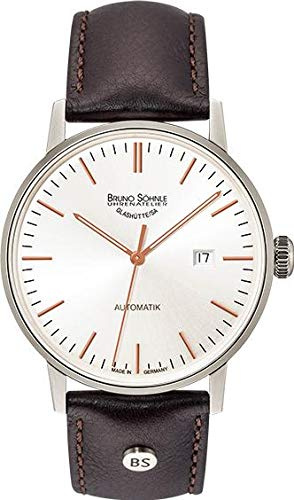 Bruno Sohnle Stuttgart große Automatik 44mm schwarze Lederuhr 17-12173-245