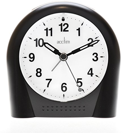 Acctim Sweeper Smartlite Analogue Alarm Clock Non Ticking Sweep Smartlite® Quartz (Black)