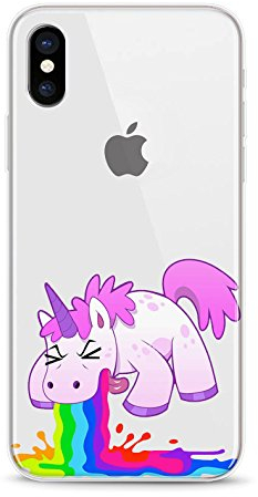 Trendario Handyhülle für Apple iPhone X - Hülle - Schutzhülle mit Motiv - TPU Silikon Hülle - Case - Cover - Schale - Backcover - Handytasche (Einhorn)