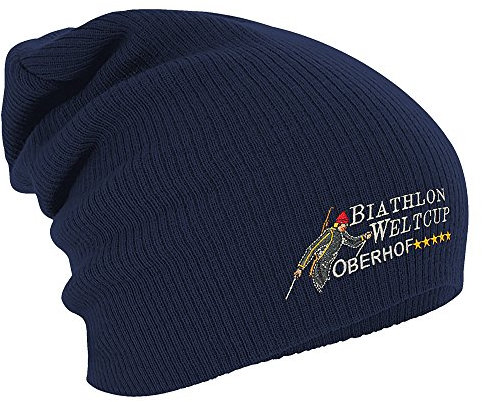 Fan-O-Menal Textilien Longbeanie Slouch-Beanie Wintermütze Biathlon Weltcup 54813 Farbe Navy