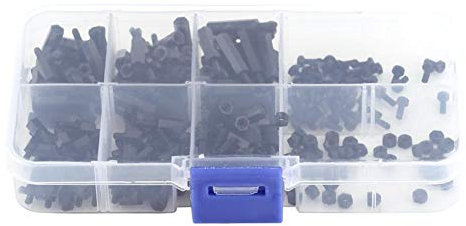 Lot de 250 entretoises en nylon M2/M3 mâle/femelle, entretoises de colonne hexagonales, vis, écrous, pour cartes de circuit imprimé avec étui de rangement