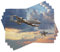 ABAKUHAUS Flugzeug Platzmatten, Peacekeepers Mission Jet Up International Militärische Kraft Kampf Flug Bild, Waschbare Stoff Esszimmer Küche Tischdekorations Digitaldruck, Hellblau Grau
