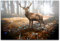 bestforhome 90x60cm Leinwandbild Hirsch im Wald in der Sonne Leinwand auf Holzrahmen