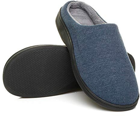 AJVANI flat winter fur lined memory foam mules slippers house shoes size 11 45