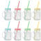 YöL 8 Mason Drinking Jars Glass Summer Party Cocktail Smoothie BBQ Lid Straw Check