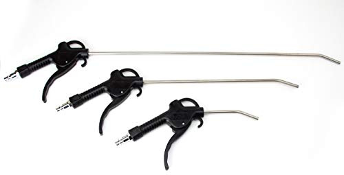 VCT Deluxe Air Blow Gun with 4, 12, and 20 Long Angled Nozzle