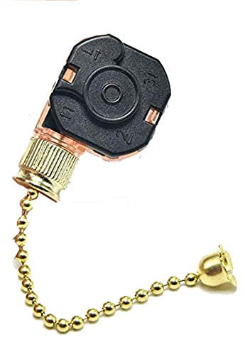 Interruptor de ventilador de techo con 3 velocidades y interruptor de cadena de tracción cero de 4 cuerdas, interruptor de cremallera regulador de velocidad de ventilador de techo, 1 unidad (tipo