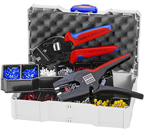 KNIPEX Crimp-Sortiment für Aderendhülsen 1 x 12 42 195, 1 x 97 53 0, 8 x Aderendhülsen Sets 265 mm, 97 90 17
