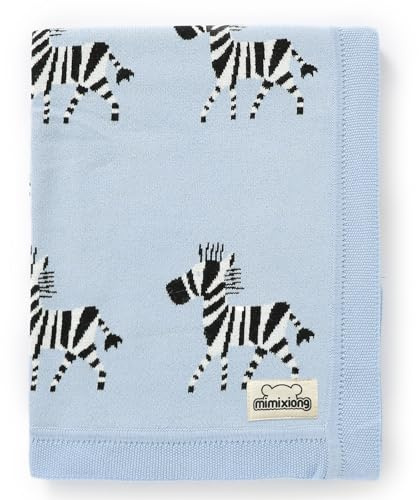 mimixiong Babydecke - 100% Baumwolle Stricken kuschelige Babydecken weiches Baby Geschenk Baby Essentials für Neugeborene, 80x100cm