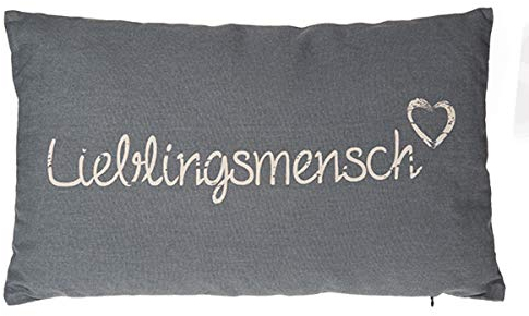 Verschiedene Kissen zur Auswahl/Wohnen/Wohndesign/Zuhause, Anzahl:1er Einzel, Kissen Auswahl:Lieblingsmensch grau