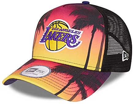 New Era Summer City Black A-Frame Trucker Cap LA Lakers