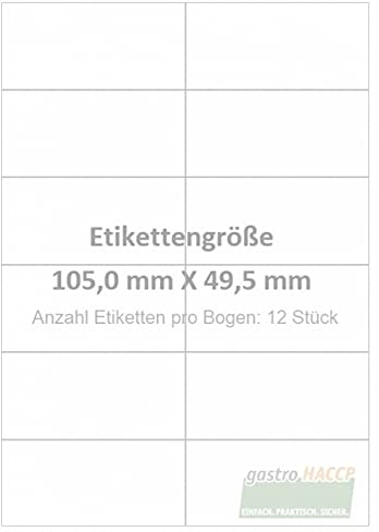Wasser auflösbare Etiketten 105,0 x 49,5 mm Verpackungseinheit 600