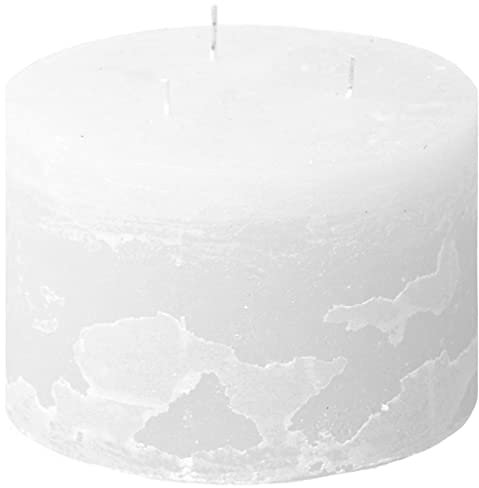 JEKA 3-Docht Rustik Kerze, Ø 150 mm, H 100 mm, weiß, Unparfümiert