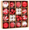 testyu 42 Pezzi Palline di Natale Set, 3 & 6 cm Accessori Decorativi per L'Albero di Natale, Addobbi Natalizie in Color Rosso con Diverse Forme di Palline