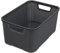 BranQ - Home essential universeller, multifunktionaler Korb in Rattan Design, Grösse L 19 l, BPA-frei Kunststoff PP, Anthrazit, 38x27,8x18,5 cm