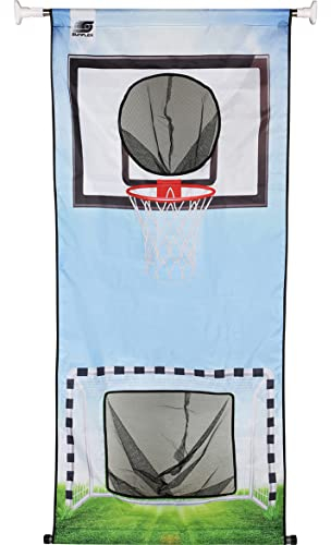 Sunflex® Türwand Fußball + Basketball | Türvorhang mit Tor und Korb | Kicken und Körbe werfen | Wandspiel Für Kinder Indoor | Ballsportarten Spielen