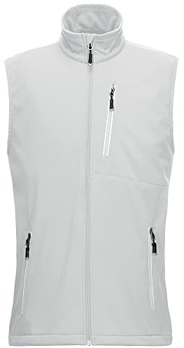 33,000ft Men's Lightweight Softshell Gilet, Windproof Waterproof Outerwear Vest Gilets Sleeveless Jacket for Cycling Running Hiking Golf Travel Ash Gray XL