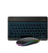 Tastiera e mouse Bluetooth ultra sottile mini tastiera wireless ricaricabile 7 colori retroilluminato per Apple iPad iPhone, tablet, iPhone, smartphone, iOS, Android, Windows, nero