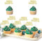 24 Stück Merry Christmas Cupcake Toppers Glitter Frohe Weihnachten Kuchen Toppers Frohe Weihnachten Xmas Thema Party Kuchen Dekorationen Zubehör Gold