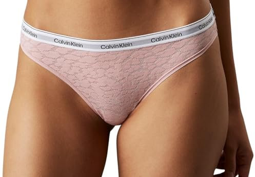 Calvin Klein Donna Slip Taglio Bikini con Pizzo, Rosa (Subdued), XS