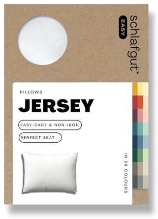schlafgut Easy Jersey Kissenbezug 70x90 cm Full-White mit 100% Baumwolle, superweicher & atmungsaktiver Kopfkissenbezug