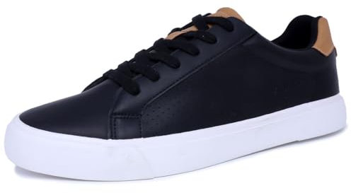 Nautica Zapatos casuales para hombre, mocasines clásicos de caña baja, tenis de moda con cordones y sin cordones, Negro-myton, 47 EU