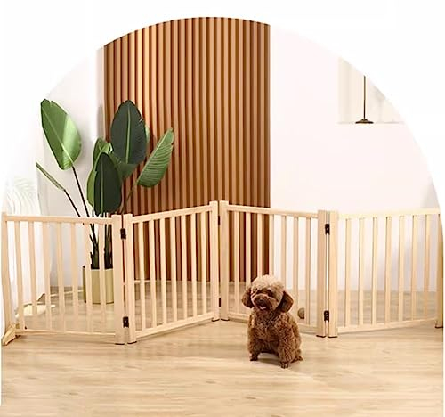 Freistehendes Haustiertor Aus Holz, Faltbares Indoor-Hundegitter Welpenschutzzaun Für Kleine Hunde/Katzen, Schritt Über Türöffnung Zaun Haustiergitter Für Drinnen/außen (Farbe : Natural, Größe : 58x