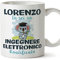 Mugffins Tazza Personalizzata in ceramica per INGEGNERE ELETTRONICO uomo 11 oz / 350 ml - In italiano - Koalificati Personalizzati - Idea regalo per compleanno, anniversario, natale, laurea