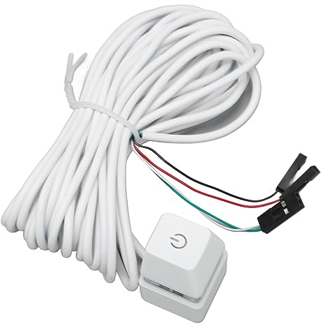 Bewinner Desktop-Computer-Netzschalter, Externer Fernstart-PC-Motherboard-Power-On-Off-Schalter-Tasten-Verlängerungskabel, PC-Power-Taste EIN-Aus-Reset-HDD-Taste für Desktop-PC (Grünes