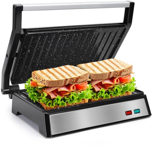 Aigostar Panini Press Toastie Maker with Ceramic Non-Stick Plates