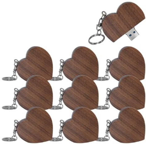 Chiavette usb, Chiavetta usb 2.0, 4 GB, Chiavette usb, Chiavetta usb, Legno, Forma cuore, Chiavetta usb (2.0, 4 GB, Forma cuore 2), 10 pezzi