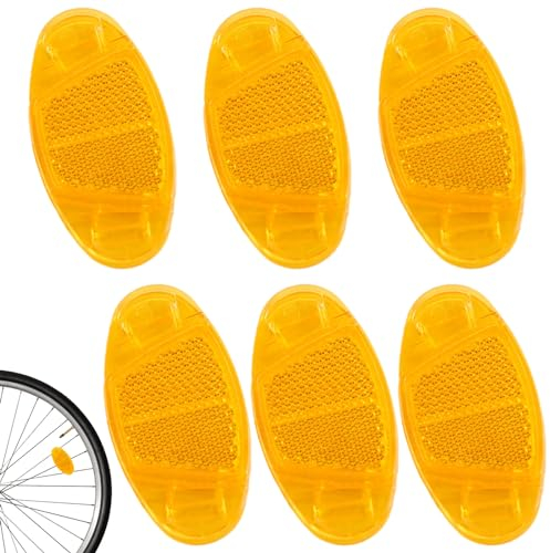 Ormromra 6 Stück Fahrrad Speichenreflektoren Gelb, Speichen Reflektor Set, Katzenaugen Reflektoren, Bike Reflektion Zubehör, Fahrrad Reflector für Mountainbike, Motorrad, Rennrad, Kinder